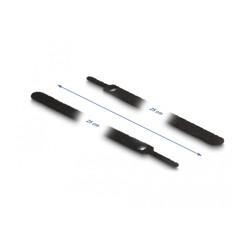 Delock Klett-Kabelbinder L 250 x B 12 mm schwarz 10 Stück