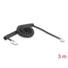 Delock Telefonkabel / Spiralkabel RJ11 Stecker zu RJ45 Stecker schwarz 3 m