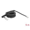 Delock Telefonkabel / Spiralkabel RJ11 Stecker zu RJ45 Stecker schwarz 5 m