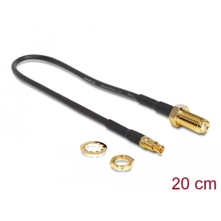 Delock Antennenkabel SMA Buchse zum Einbau - TS-9 Stecker 200 mm
