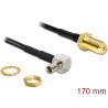 Delock Antennenkabel SMA Buchse zum Einbau - TS-9 90° Stecker 170 mm