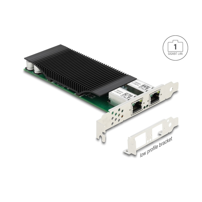 Delock PCI Express x4 Netzwerkkarte Gigabit LAN 2 x RJ45 mit PoE+ i350