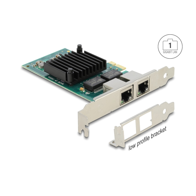 Delock PCI Express x1 Netzwerkkarte Gigabit LAN 2 x RJ45 i350