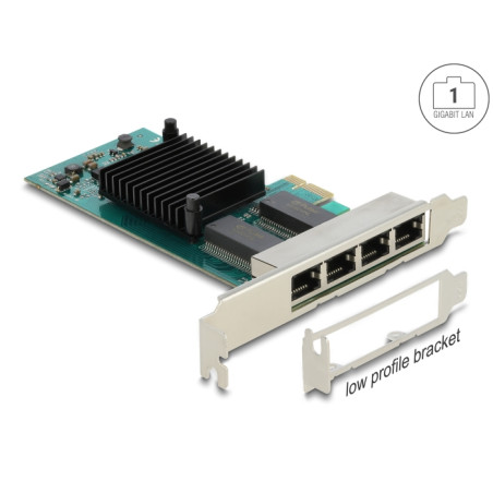 Delock PCI Express x1 Netzwerkkarte Gigabit LAN 4 x RJ45 i350