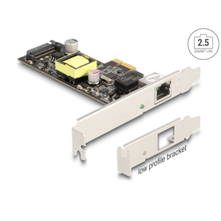 Delock PCI Express x1 Netzwerkkarte 2,5 Gigabit LAN 1 x RJ45 mit PoE+ i225