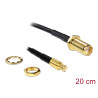 Delock Antennenkabel SMA Buchse zum Einbau - MCX Stecker 200 mm