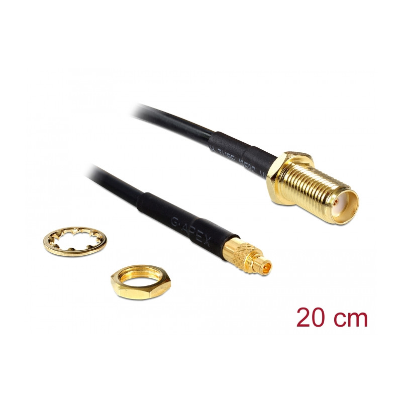 Delock Antennenkabel SMA Buchse zum Einbau zu MMCX Stecker 200 mm