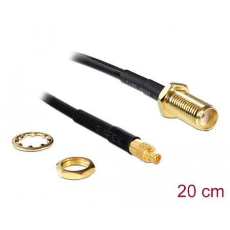 Delock Antennenkabel SMA Buchse zum Einbau zu MMCX Stecker 200 mm