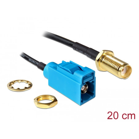 Delock Antennenkabel FAKRA Z Buchse - SMA Buchse zum Einbau RG-174 20 cm