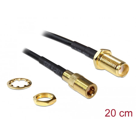 Delock Antennenkabel SMA Buchse zum Einbau - SMB Stecker 200 mm