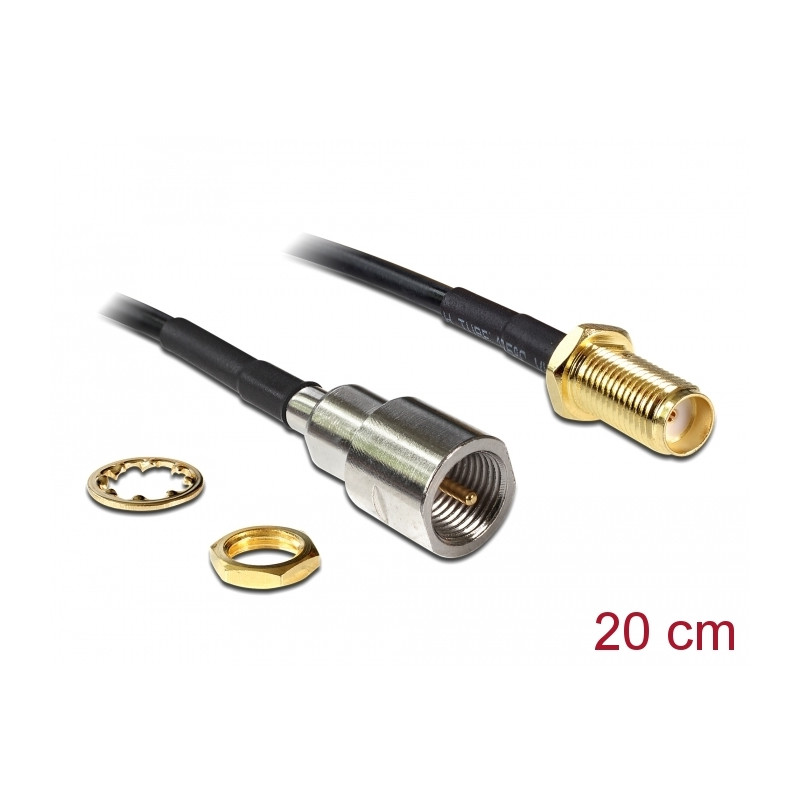 Delock Antennenkabel SMA Buchse zum Einbau - FME Stecker 200 mm