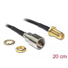 Delock Antennenkabel SMA Buchse zum Einbau - FME Stecker 200 mm
