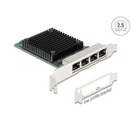 Delock PCI Express x4 Netzwerkkarte 2,5 Gigabit LAN 4 x RJ45 RTL8125