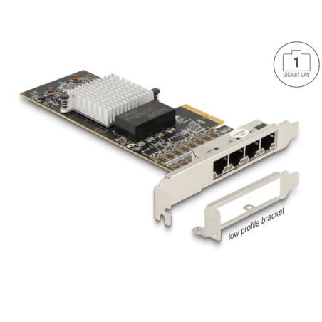 Delock PCI Express x4 Netzwerkkarte Gigabit LAN 4 x RJ45 i350