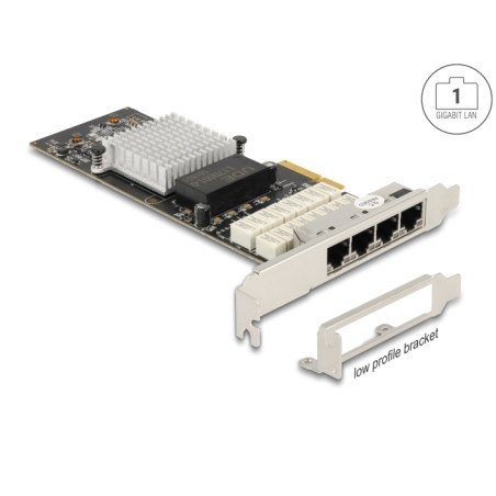 Delock PCI Express x4 Netzwerkkarte Gigabit LAN 4 x RJ45 Port Bypass i350