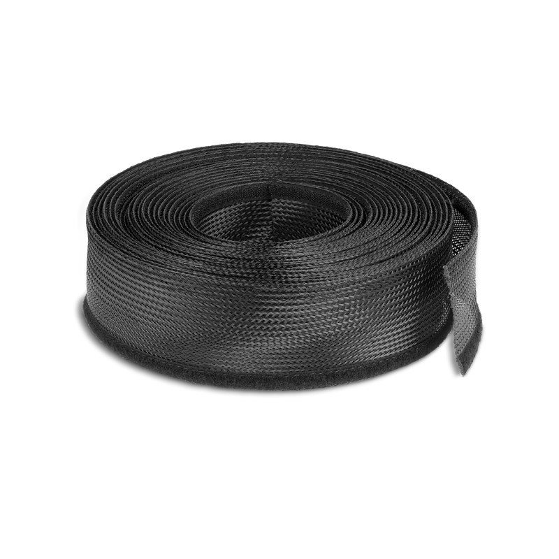 Delock Geflechtschlauch mit Klettverschluss 10 m x 19 mm schwarz