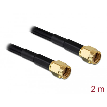 Delock Antennenkabel RP-SMA Stecker - RP-SMA Stecker LMR/RF195 2 m