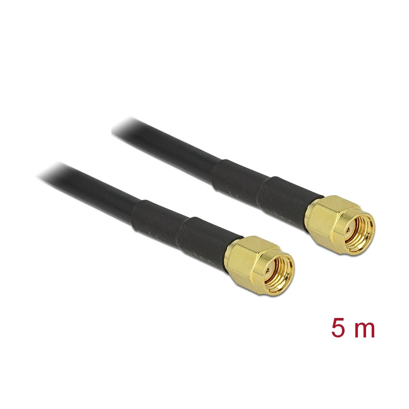 Delock Antennenkabel RP-SMA Stecker - RP-SMA Stecker LMR195 5 m
