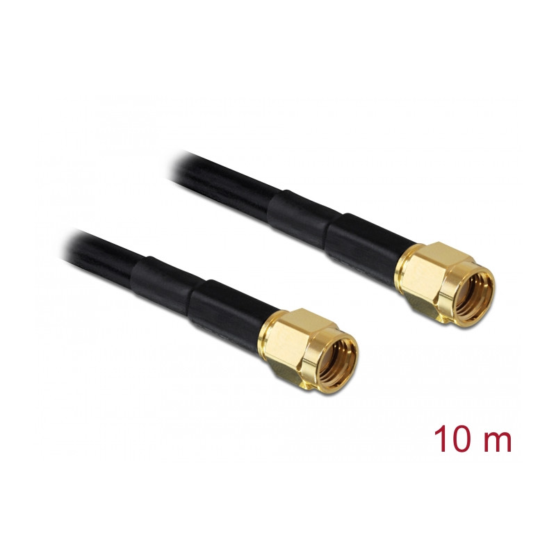 Delock Antennenkabel RP-SMA Stecker - RP-SMA Stecker LMR195 10 m