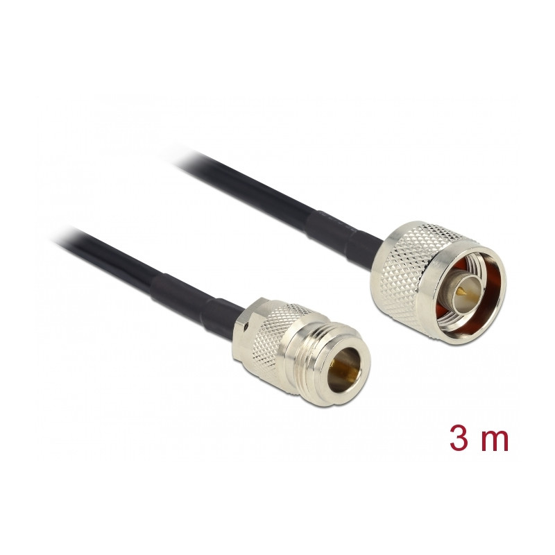 Delock Antennenkabel N Stecker - N Buchse LMR195 3 m