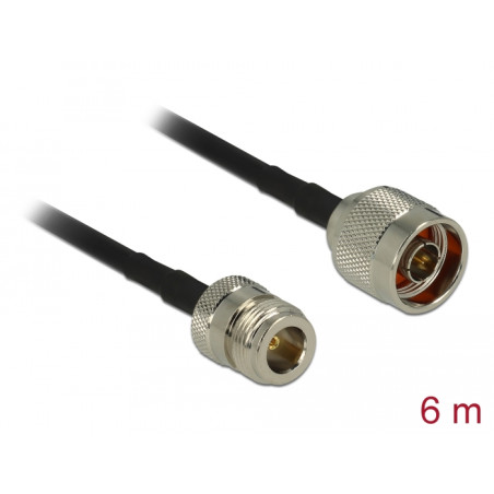 Delock Antennenkabel N Stecker - N Buchse LMR195 RF195 6 m low loss