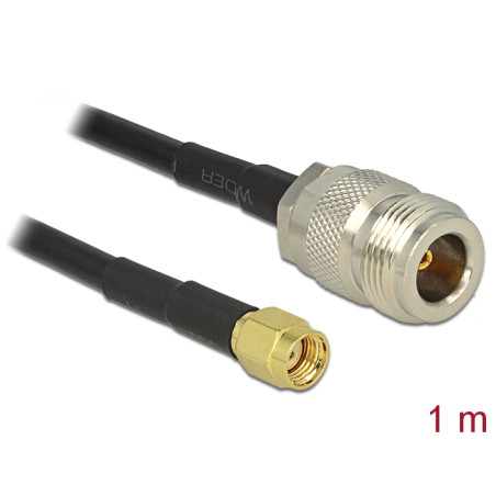 Delock Antennenkabel RP-SMA Stecker - N Buchse LMR195 1 m