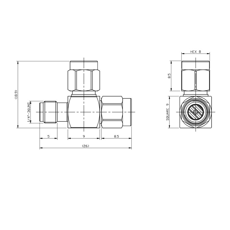 Delock SMA Stecker - SMA Stecker - SMA Buchse T-Stück
