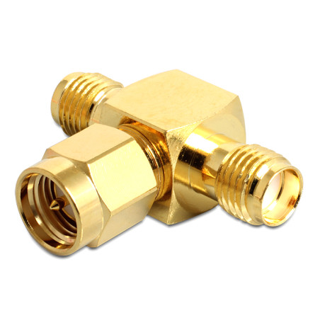 Delock SMA Buchse - SMA Stecker - SMA Buchse T-Stück