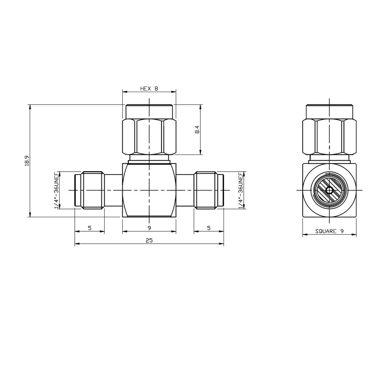 Delock SMA Buchse - SMA Stecker - SMA Buchse T-Stück