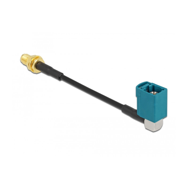Delock Antennenkabel FAKRA Z Buchse 90° zu SMA Buchse zum Einbau RG-174 10 cm