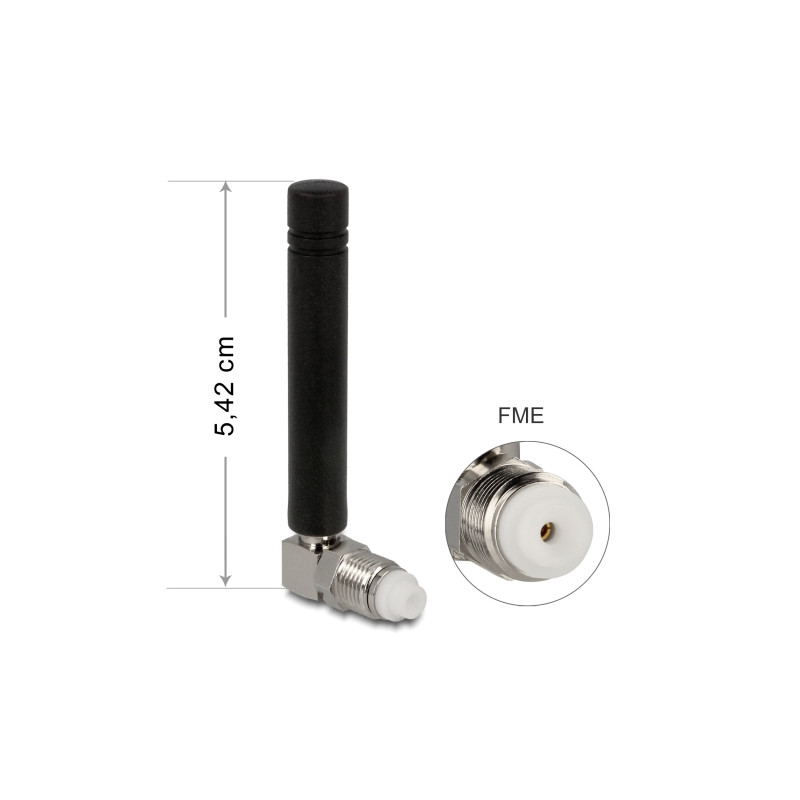 Delock GSM Quadband Antenne FME 2 dBi 90° omnidirektional starr schwarz