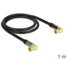 Delock Antennenkabel IEC Stecker gewinkelt - IEC Buchse gewinkelt RG-6/U 1 m schwarz