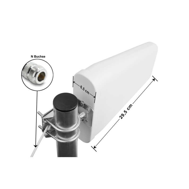 Delock LTE Band 20/1/3/7 Antenne N Buchse 8 ~ 9 dBi 5 m RG-58 direktional weiß outdoor
