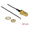 Delock Antennenkabel SMA Buchse zum Einbau zu I-PEX Inc., MHF® 4 Stecker 0.81 20 cm Gewindelänge 10 mm