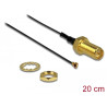 Delock Antennenkabel RP-SMA Buchse zum Einbau zu I-PEX Inc., MHF® 4 Stecker 0.81 20 cm Gewindelänge 10 mm
