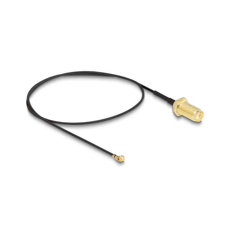 Delock Antennenkabel SMA Buchse zum Einbau zu I-PEX Inc., MHF® I Stecker 1.37 35 cm Gewindelänge 10 mm