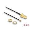 Delock Antennenkabel SMA Buchse zum Einbau zu I-PEX Inc., MHF® I Stecker 1.37 50 cm Gewindelänge 10 mm