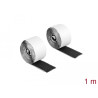 Delock Klettband selbstklebend mit Haft- und Flauschband L 1 m x B 25 mm schwarz