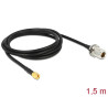 Delock Antennenkabel RP-SMA Stecker - N Buchse zum Einbau 1,5 m