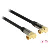 Delock Antennenkabel IEC Stecker gewinkelt - IEC Buchse gewinkelt RG-6/U 2 m schwarz
