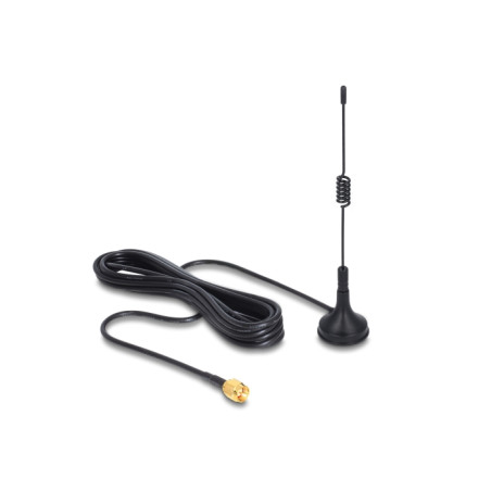 Delock ISM 433 MHz Antenne SMA 3 dBi omnidirektional starr mit magnetischem Standfuß schwarz