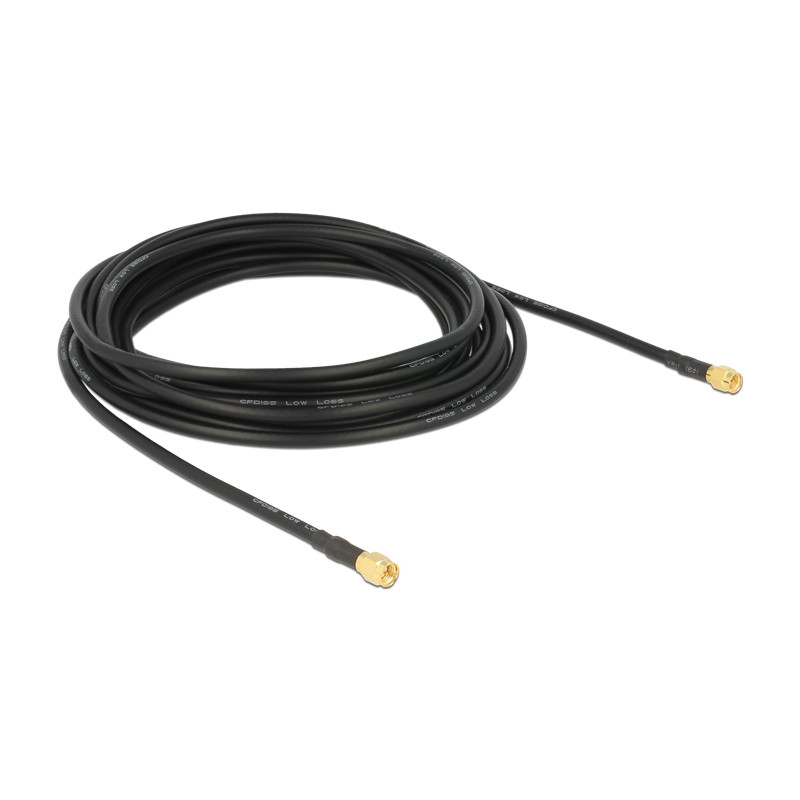 Delock Antennenkabel SMA Stecker zu SMA Stecker LMR195 low loss 5 m