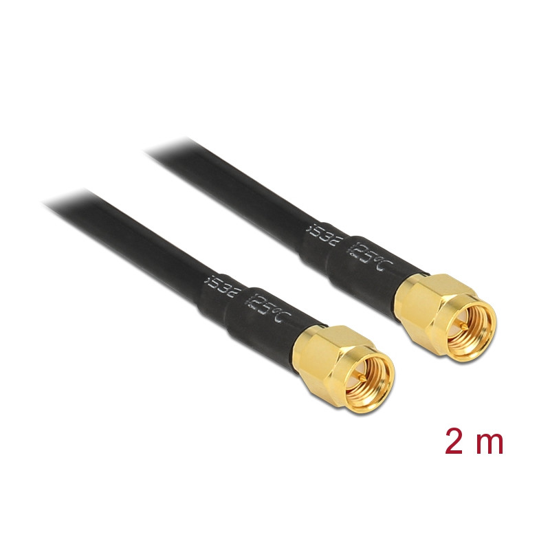 Delock Antennenkabel SMA Stecker - SMA Stecker LMR195 2 m