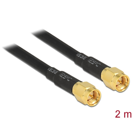 Delock Antennenkabel SMA Stecker - SMA Stecker LMR195 2 m