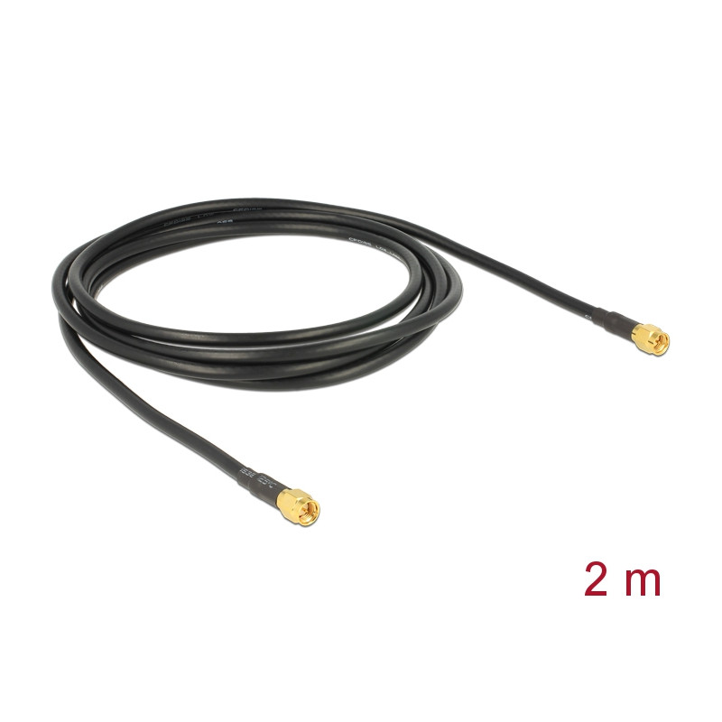 Delock Antennenkabel SMA Stecker - SMA Stecker LMR195 2 m