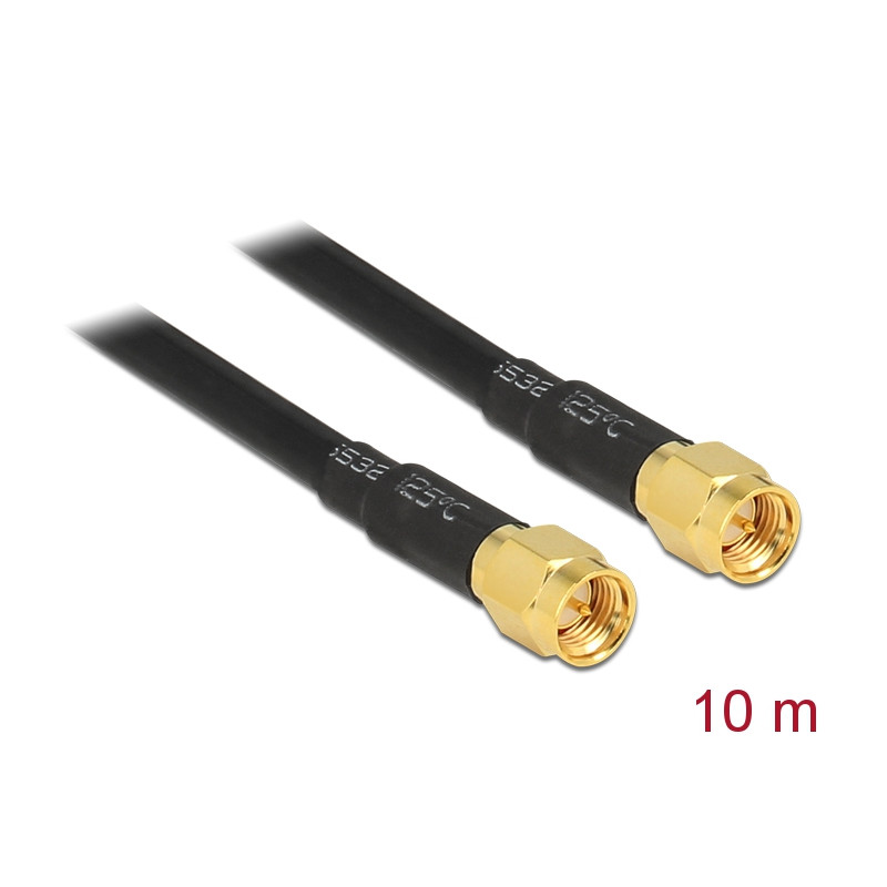 Delock Antennenkabel SMA Stecker zu SMA Stecker LMR195 low loss 10 m