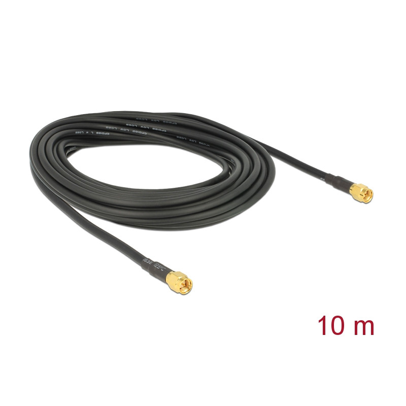 Delock Antennenkabel SMA Stecker zu SMA Stecker LMR195 low loss 10 m