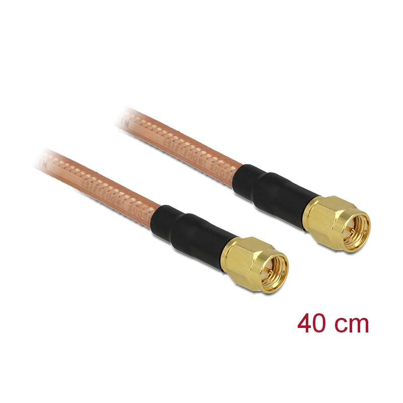 Delock Antennenkabel SMA Stecker - SMA Stecker RG-142 400 mm low loss
