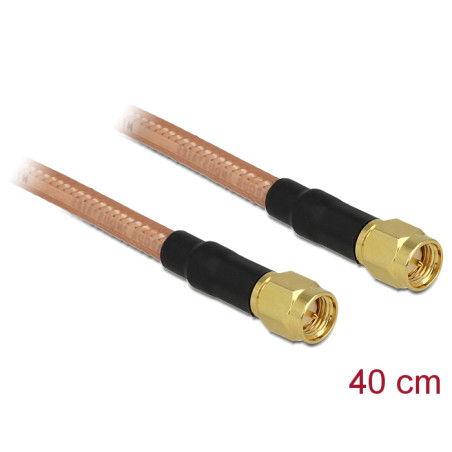 Delock Antennenkabel SMA Stecker - SMA Stecker RG-142 400 mm low loss