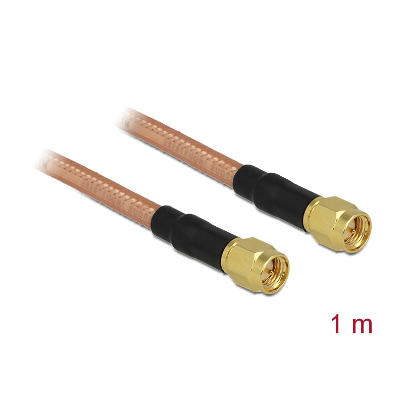 Delock Antennenkabel SMA Stecker - SMA Stecker RG-142 1 m low loss